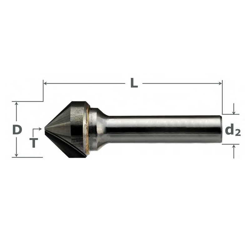 Kegelsenker VHM 3 Schneiden 90° D6,3